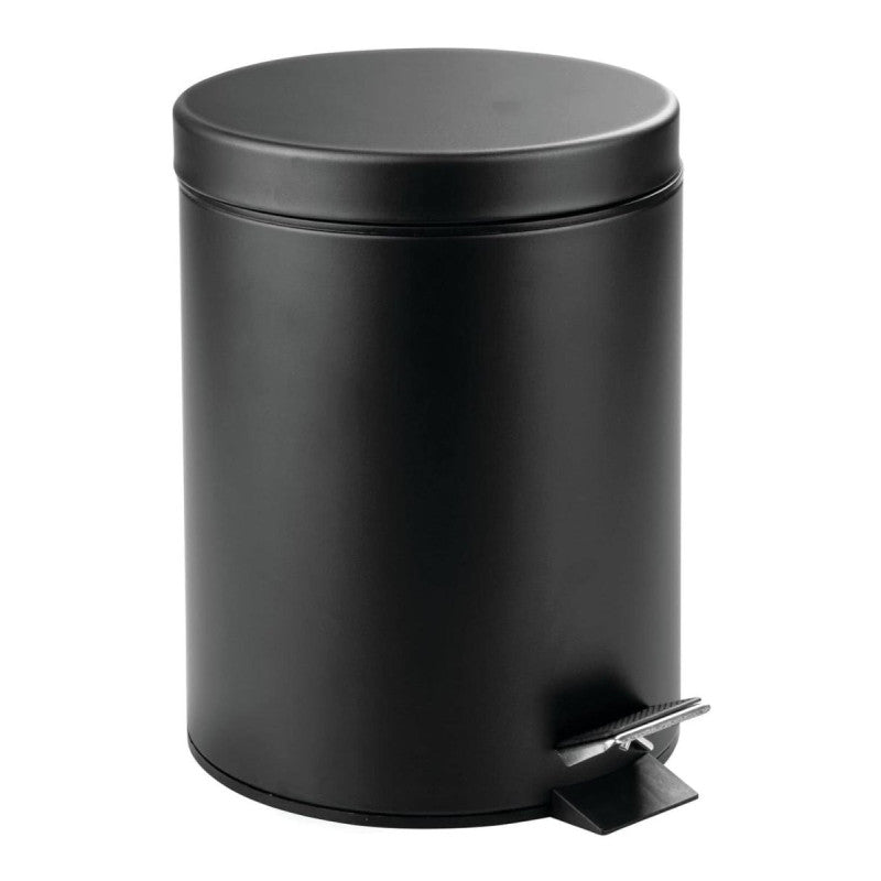 Set di 6 Porta Rifiuti A Pedale 5lit Nero Con Chiusura Soft