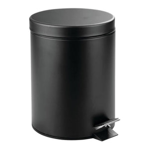 Set di 6 Porta Rifiuti A Pedale 5lit Nero Con Chiusura Soft