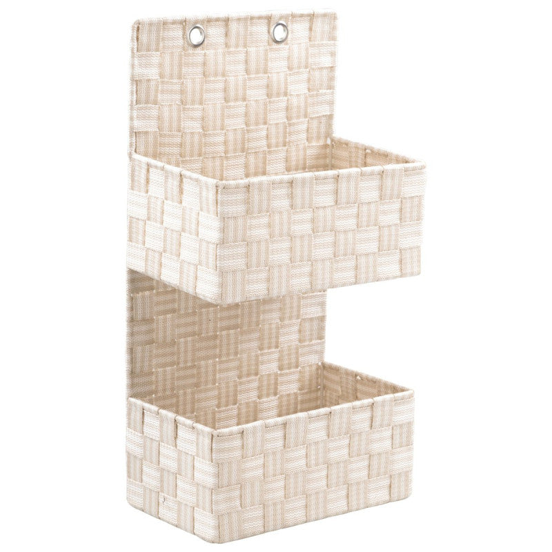 Set di 6 Portaoggetti Parete A Due Piani In Pp Intrecciato Beige
25x15x11/49
