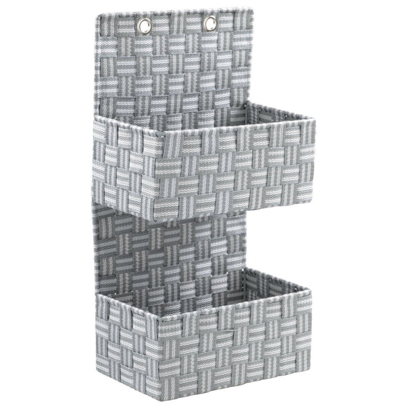Set di 6 Portaoggetti Parete A Due Piani In Pp Intrecciato Grigio
25x15x11/48