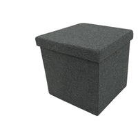 Set di 6 Pouf Pieghevole In Tessuto Grigio 35x35x34,5