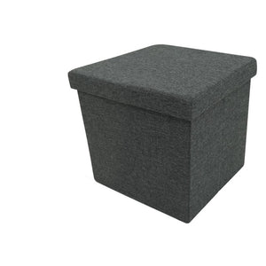 Set di 6 Pouf Pieghevole In Tessuto Grigio 35x35x34,5