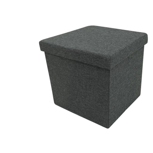 Set di 6 Pouf Pieghevole In Tessuto Grigio 35x35x34,5