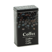 Set di 6 Scatole Latta Rettangolare Decorazione Caffe' 9x6x16 Cm