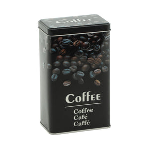 Set di 6 Scatole Latta Rettangolare Decorazione Caffe' 9x6x16 Cm