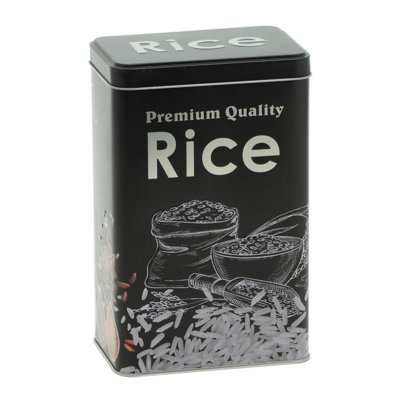 Set di 6 Scatole Latta Rettangolare Decorazione Riso 12x8x19 Cm