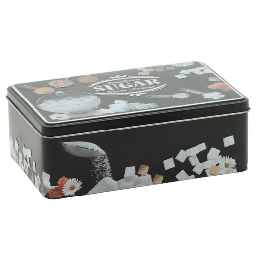 Set di 6 Scatole Latta Rettangolare Decorazione Zucchero 20x13x7 Cm
