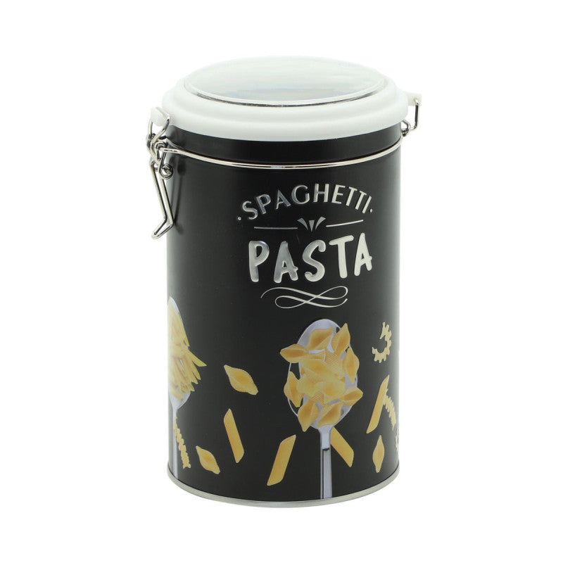 Set di 6 Scatole Latta Tonda Decorazione Pasta 11x11x19 Cm