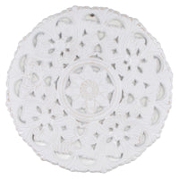 Set di 6 Sculture Decorativa Tonda Scolpita Lhasa 38,5x1,5