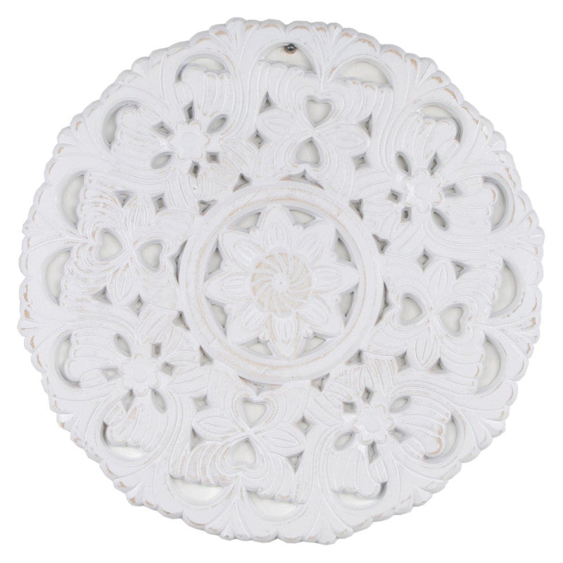 Set di 6 Sculture Decorativa Tonda Scolpita Lhasa 38,5x1,5