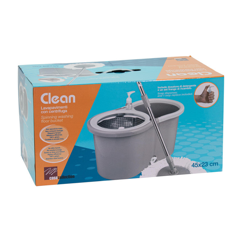 Set di 6 Secchi Mop Lavapavimenti Rotante