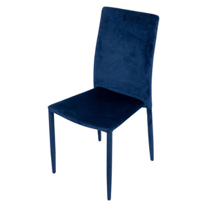 Set di 6 Sedie Connie Velluto Blu 41x44x90