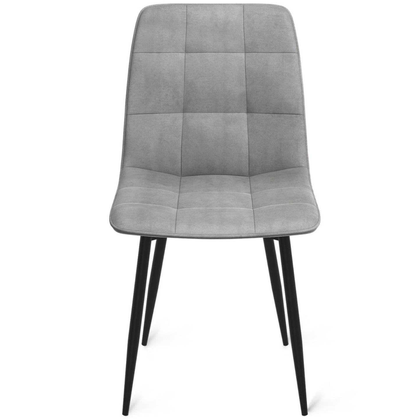 IDMarket - Set di 6 sedie da pranzo in velluto grigio chiaro MILA