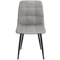 IDMarket - Set di 6 sedie da pranzo in velluto grigio chiaro MILA