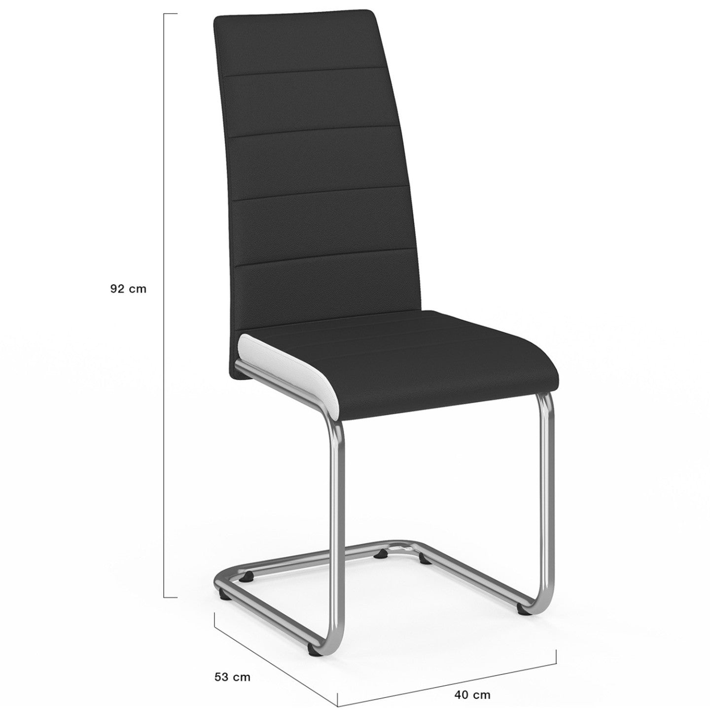 IDMarket - Set di 6 sedie da pranzo MIA nere con finiture bianche