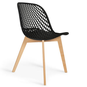 IDMarket - Set di 6 sedie da pranzo nero MANDY