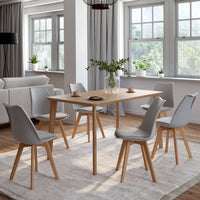 IDMarket - Set di 6 sedie da pranzo scandinave SARA, grigio chiaro