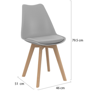 IDMarket - Set di 6 sedie da pranzo scandinave SARA, grigio chiaro