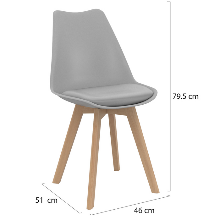 IDMarket - Set di 6 sedie da pranzo scandinave SARA, grigio chiaro