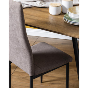 Set di 6 Sedie Dahlia In Tessuto Beige 42x51x98,5