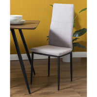 Set di 6 Sedie Dahlia In Tessuto Beige 42x51x98,5