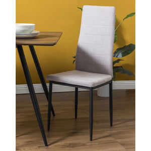 Set di 6 Sedie Dahlia In Tessuto Beige 42x51x98,5