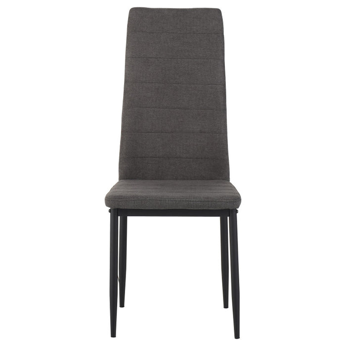 Set di 6 Sedie Dahlia In Tessuto Grigio Scuro 42x51x98,5