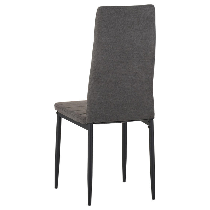 Set di 6 Sedie Dahlia In Tessuto Grigio Scuro 42x51x98,5