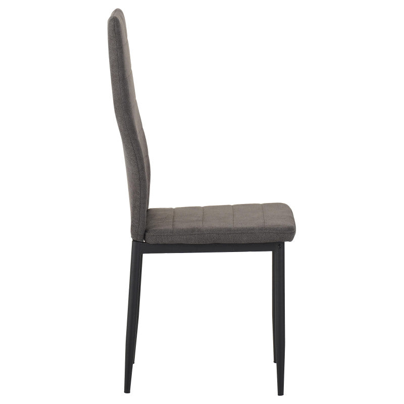 Set di 6 Sedie Dahlia In Tessuto Grigio Scuro 42x51x98,5