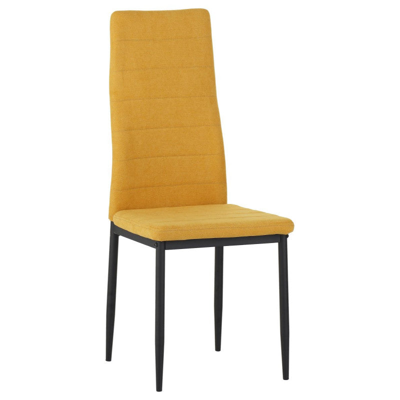 Set di 6 Sedie Dahlia In Tessuto Senape 42x51x98,5