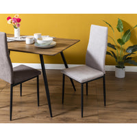 Set di 6 Sedie Dahlia In Tessuto Tortora 42x51x98,5