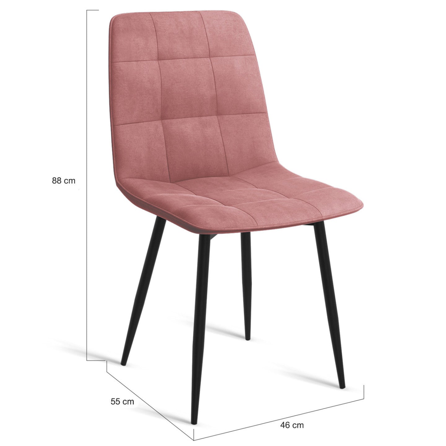 IDMarket - Set di 6 sedie in velluto misto MILA blu pastello x2, grigio scuro x2, grigio chiaro e rosa