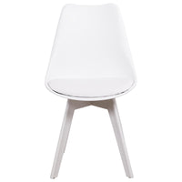 Set di 6 Sedie Kelly In Pp+pu Bianca Con Gambe In Matching Color