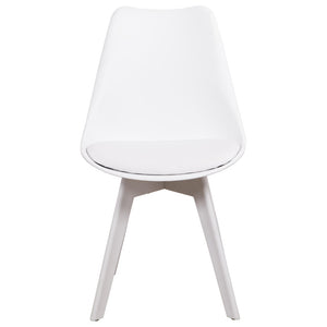 Set di 6 Sedie Kelly In Pp+pu Bianca Con Gambe In Matching Color