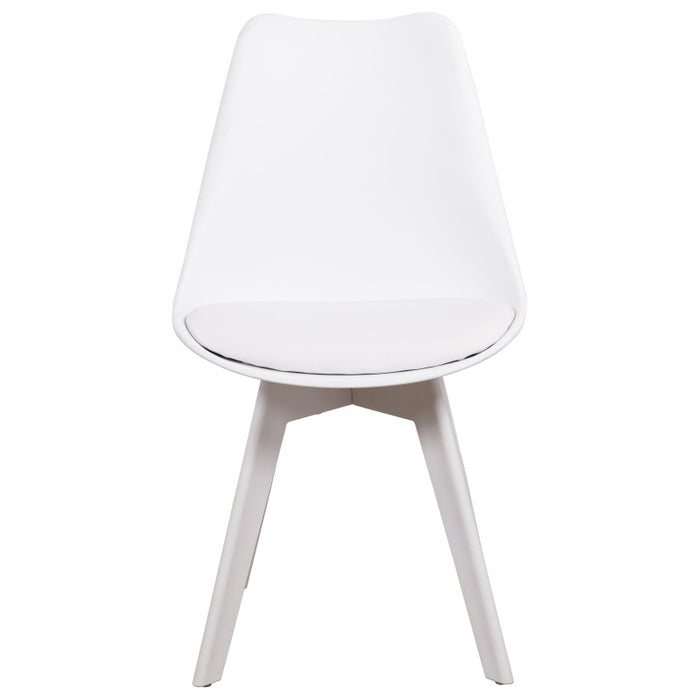 Set di 6 Sedie Kelly In Pp+pu Bianca Con Gambe In Matching Color