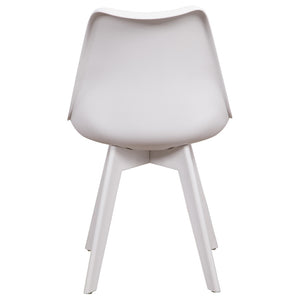 Set di 6 Sedie Kelly In Pp+pu Bianca Con Gambe In Matching Color