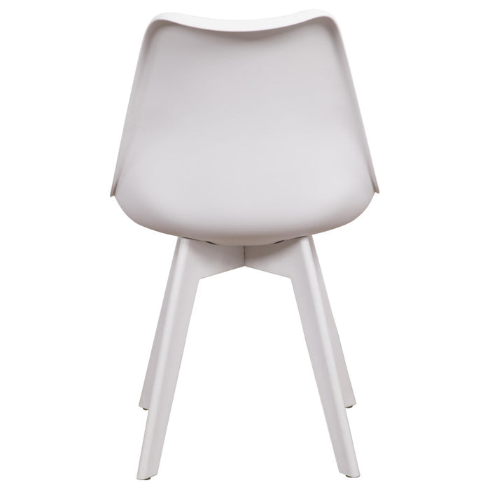 Set di 6 Sedie Kelly In Pp+pu Bianca Con Gambe In Matching Color