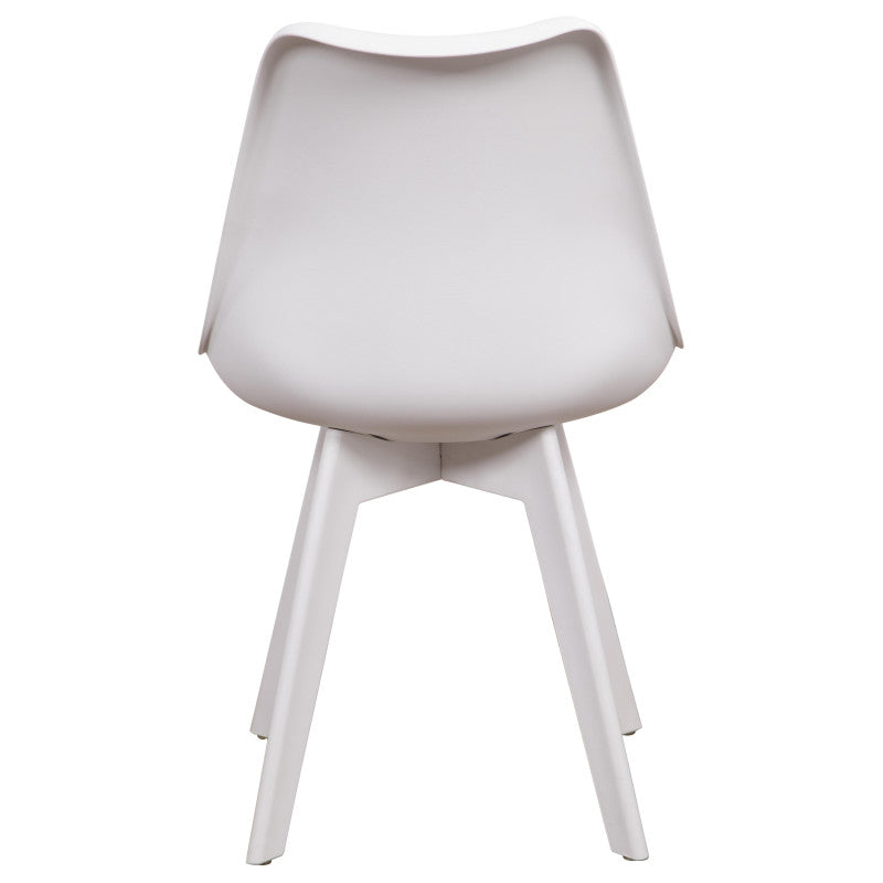 Set di 6 Sedie Kelly In Pp+pu Bianca Con Gambe In Matching Color