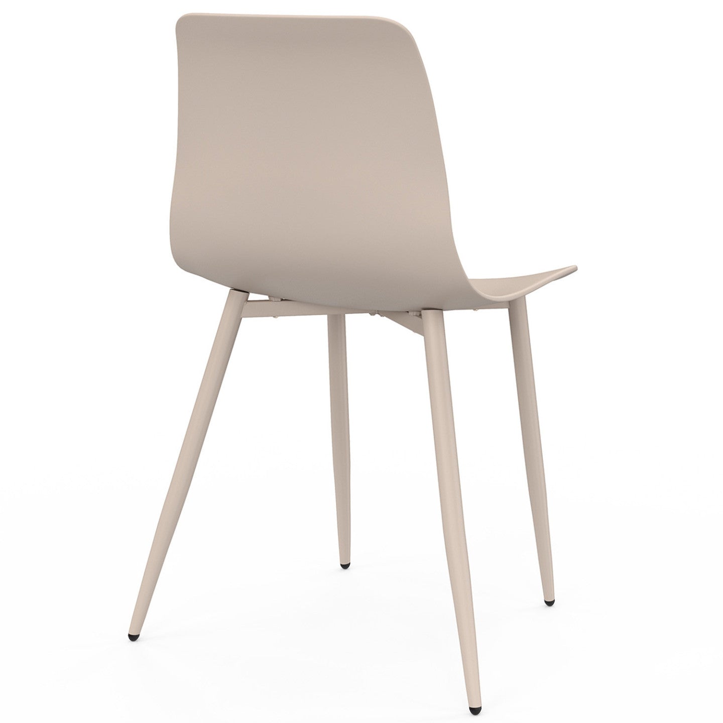 IDMarket - Set di 6 sedie KIARA beige con gambe in metallo