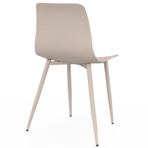 IDMarket - Set di 6 sedie KIARA beige con gambe in metallo