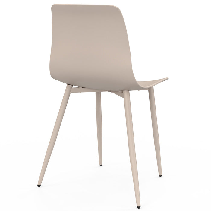 IDMarket - Set di 6 sedie KIARA beige con gambe in metallo