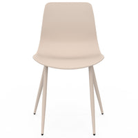 IDMarket - Set di 6 sedie KIARA beige con gambe in metallo