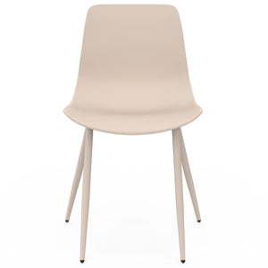 IDMarket - Set di 6 sedie KIARA beige con gambe in metallo