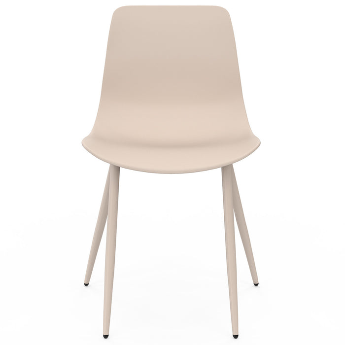 IDMarket - Set di 6 sedie KIARA beige con gambe in metallo
