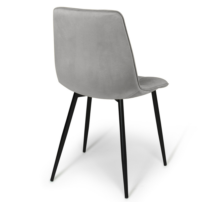 IDMarket - Set di 6 sedie MILA in velluto misto blu x2, grigio scuro x2, grigio chiaro x2