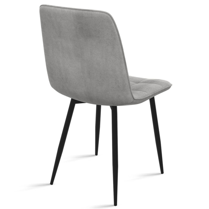 IDMarket - Set di 6 sedie MILA in velluto misto verde x2, grigio scuro x2, grigio chiaro, giallo