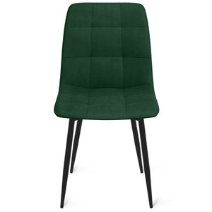 IDMarket - Set di 6 sedie MILA in velluto misto verde x2, grigio scuro x2, grigio chiaro, giallo