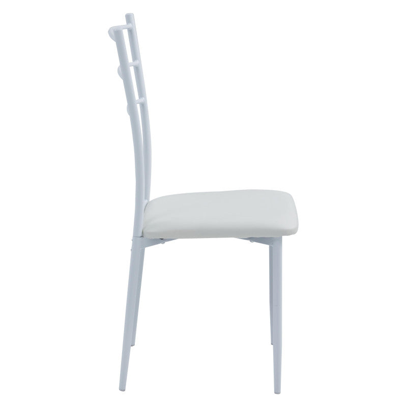 Set di 6 Sedie New Marta In Pvc Bianco Dim 41x48x92cm