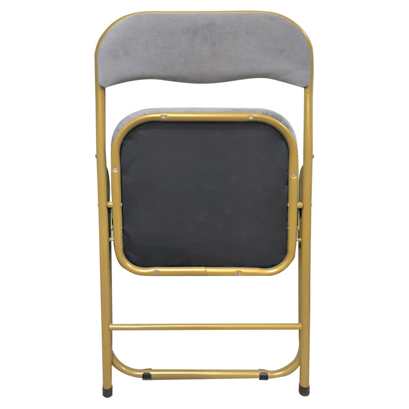 Set di 6 Sedie Pieghevole Cynthia In Velluto Grigio E Struttura Oro