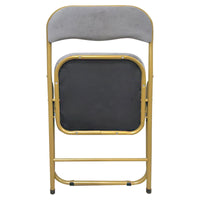 Set di 6 Sedie Pieghevole Cynthia In Velluto Grigio E Struttura Oro